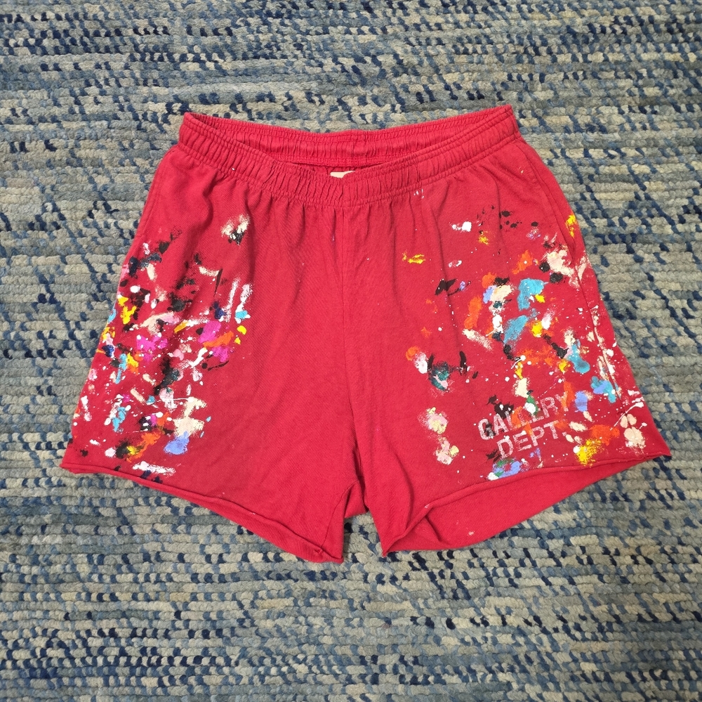 Gallery Dept Red Splatter Paint Insomnia Shorts - Picture 2 of 6